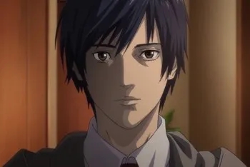 Hiro Shishigami staring blankly during his killing spree in the Inuyashiki Last Hero anime.