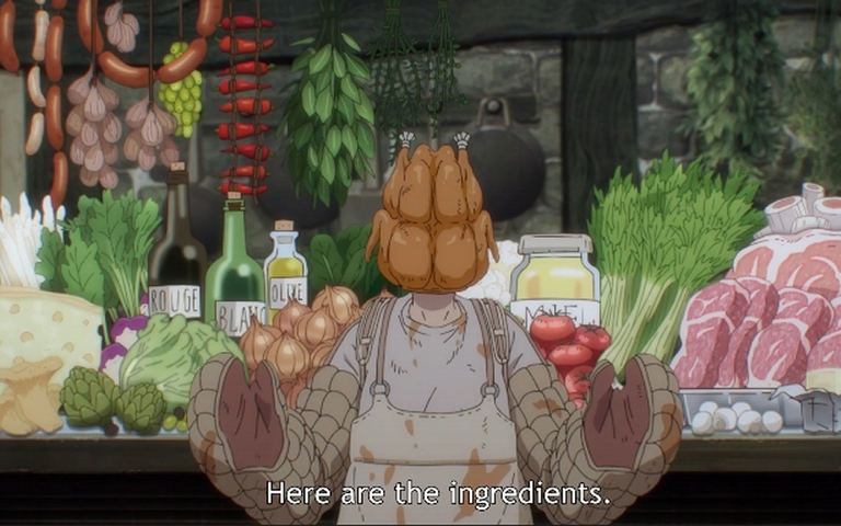 Turkey wears her roasted chicken mask while cooking