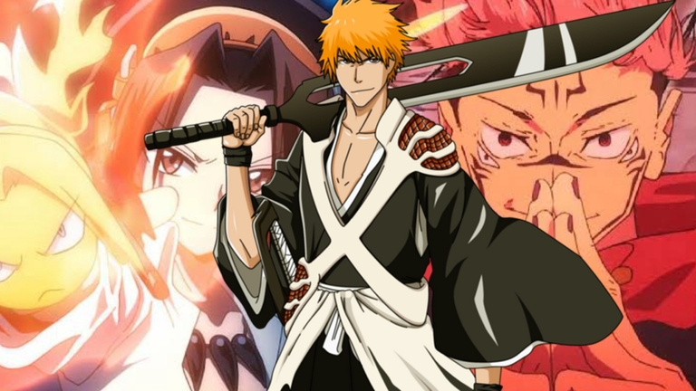 Ichigo wielding Zangetsu alongside Yuji Itadori from Jujutsu Kaisen