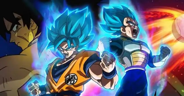 Goku and Vegeta powered up