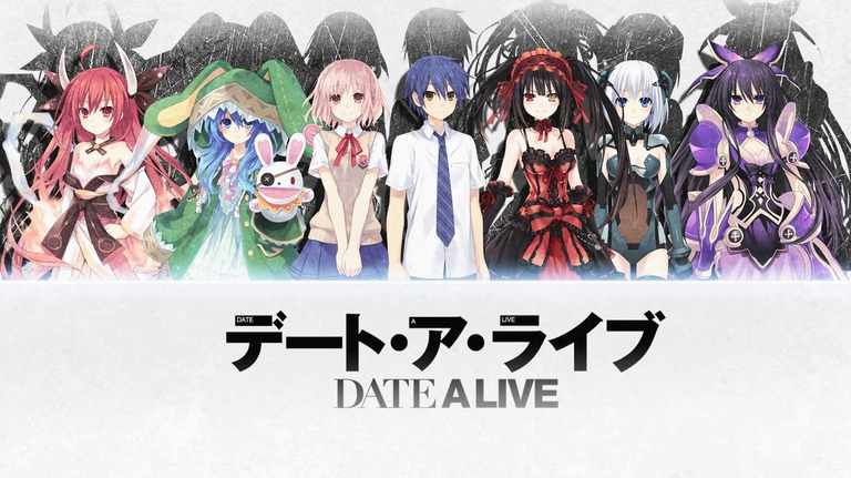 Main cast of Date A Live including Shido, Tohka, and Kurumi