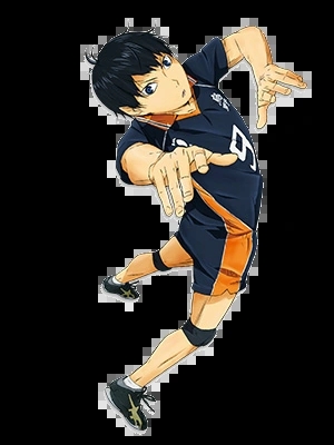 Tobio Kageyama preparing to set