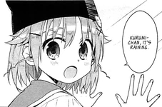 Yuki Takeya from Gakkou Gurashi looks surprised while remarking about rain