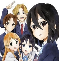 The five main characters of Kokoro Connect standing together