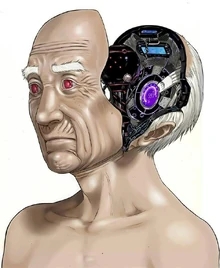 Mechanical interior of Inuyashiki's head revealing android brain