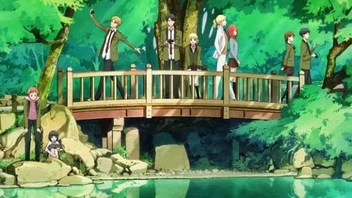 Photography Club members on wooden bridge