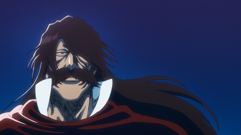 Juhabach, the leader of the Wandenreich, observes the battle in Bleach: Thousand-Year Blood War.