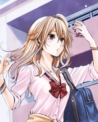 Yuzu Aihara from the anime series Citrus, depicted with her signature blonde hair and school uniform.
