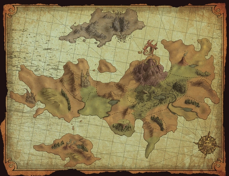 World map showing continents and regions