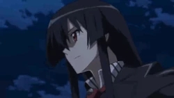 Akame wielding her Demon Sword Murasame during a mission