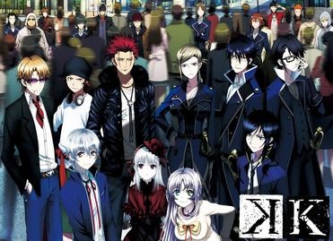 The main cast of K Project including Yashiro, Kuroh, Neko, and members of HOMRA and Scepter 4