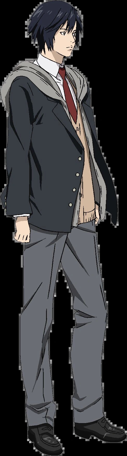 Hiro Shishigami in his school uniform looking deceptively normal