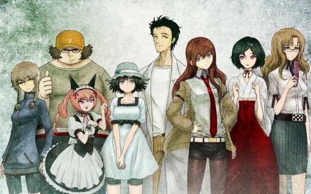 Okabe Rintarou with lab members