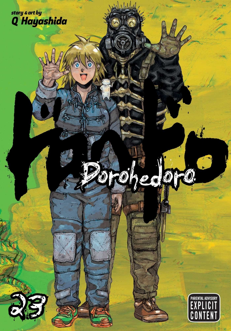 Nikaido and Caiman from Dorohedoro on the cover of Volume 23