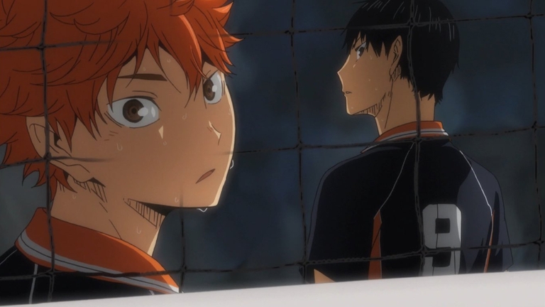 Hinata and Kageyama during intense match moment