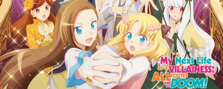 Main cast promotional image showing Catarina with her potential love interests