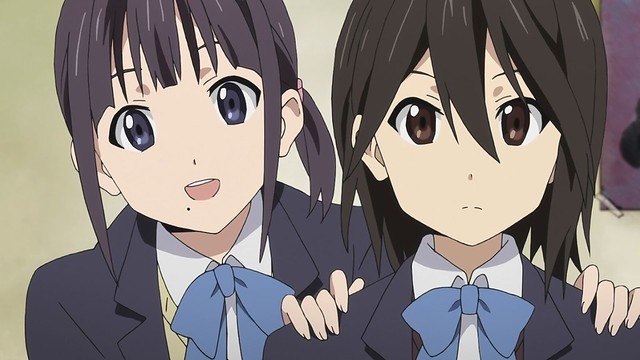 Iori Nagase and Himeko Inaba wearing school uniforms