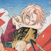 Sakura Haruno holding dango